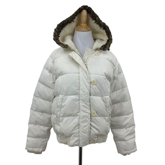 Ralph Lauren Polo Down Puffer Jacket Women S Zip Button Up Fur Trim Hood Winter - Picture 1 of 15